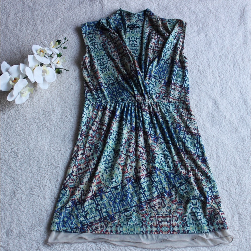 NIC+ZOE Multicolor Sleeveless Dress Size Petite S
